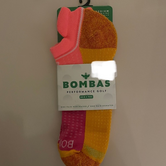 Bombas Accessories - NWT Bombas Perfomance Golf Hex Tec neon pink and orange socks in size medium